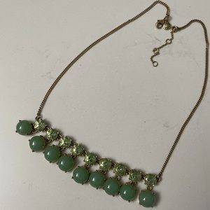 JCrew Adjustable Green Necklace in Gold